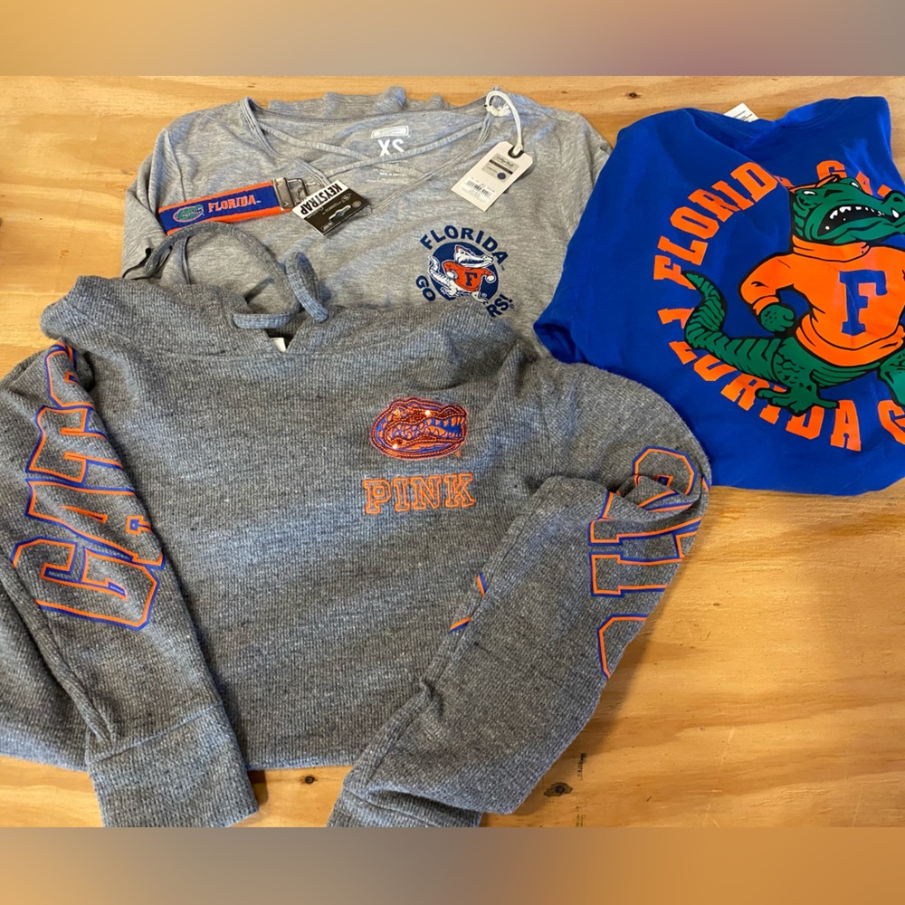 Florida Gators tops and keychain, some brand new!
